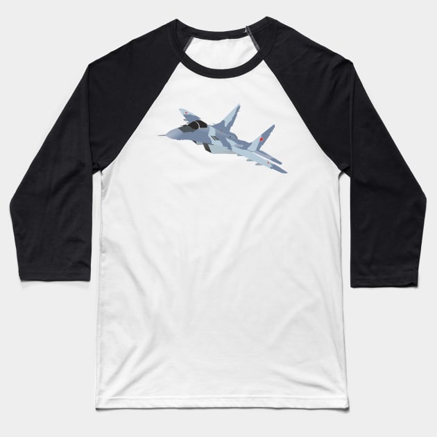 Russian Jet Fighter MiG-29 Baseball T-Shirt by NorseTech